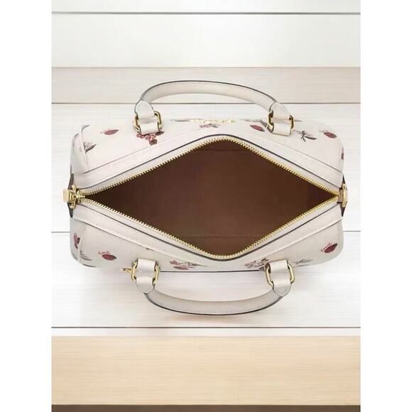 NWT Coach CU272 Rowan Ladybug Floral Canvas Satchel Bag - Picture 3 of 10